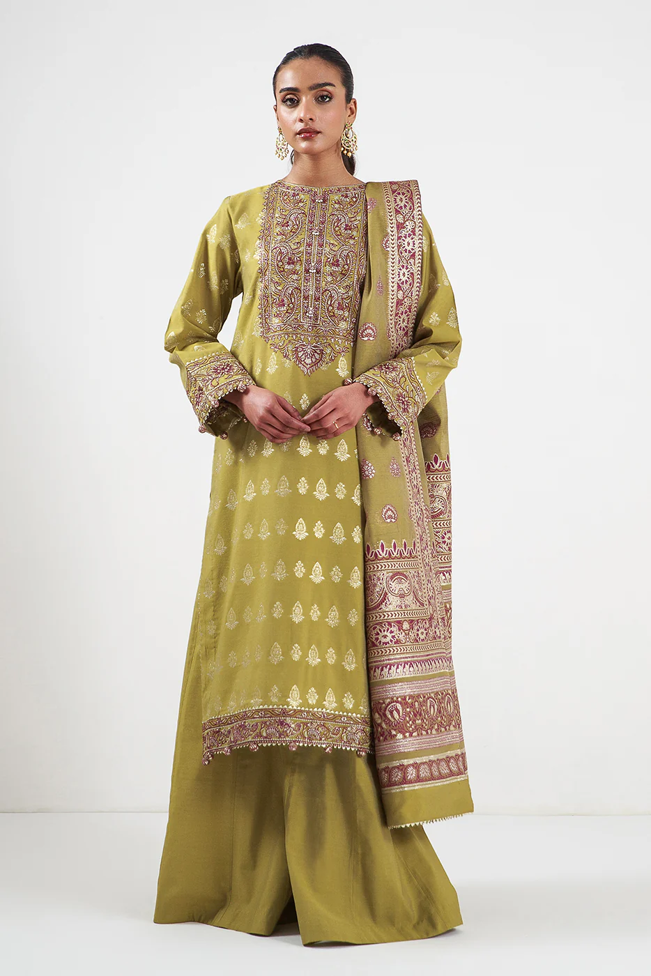 3 PIECE EMBROIDERED JACQUARD SUIT-ETHEREAL BEAUTY (UNSTITCHED)