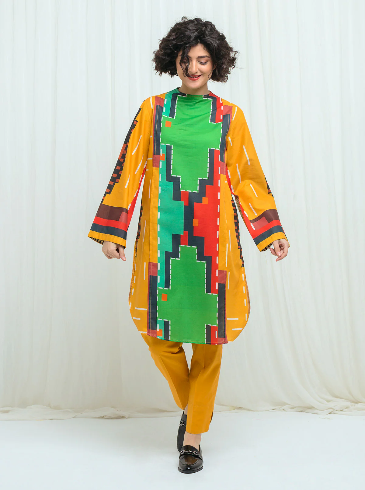 GEOMETRIC FLOW-PRINTED-1P (UNSTITCHED)