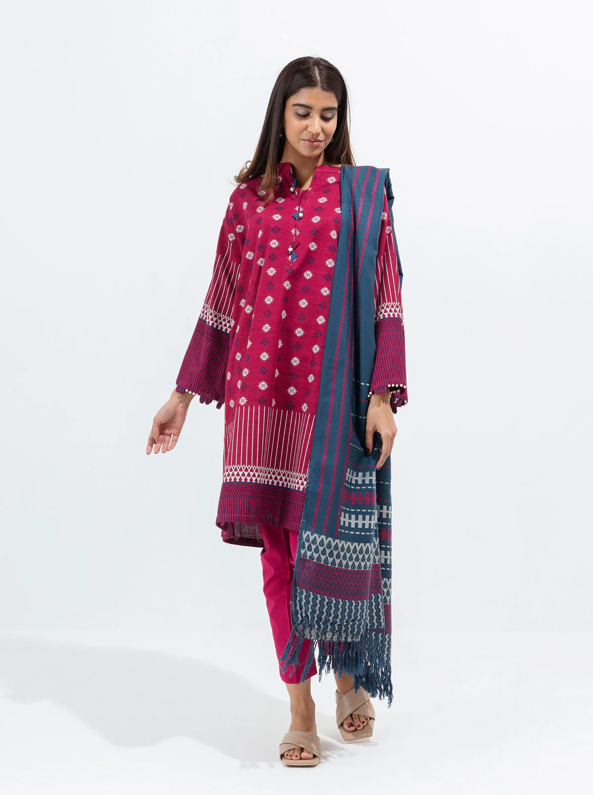 FUCHSIA ROUGE-PRINTED-3P (UNSTITCHED)