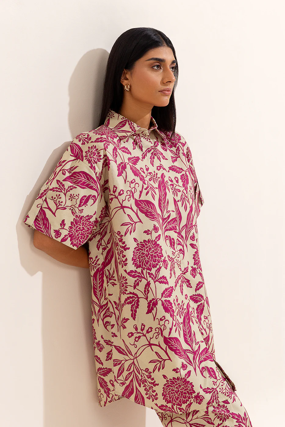2 PIECE PRINTED LINEN SUIT-ORCHID MUSK (UNSTITCHED)