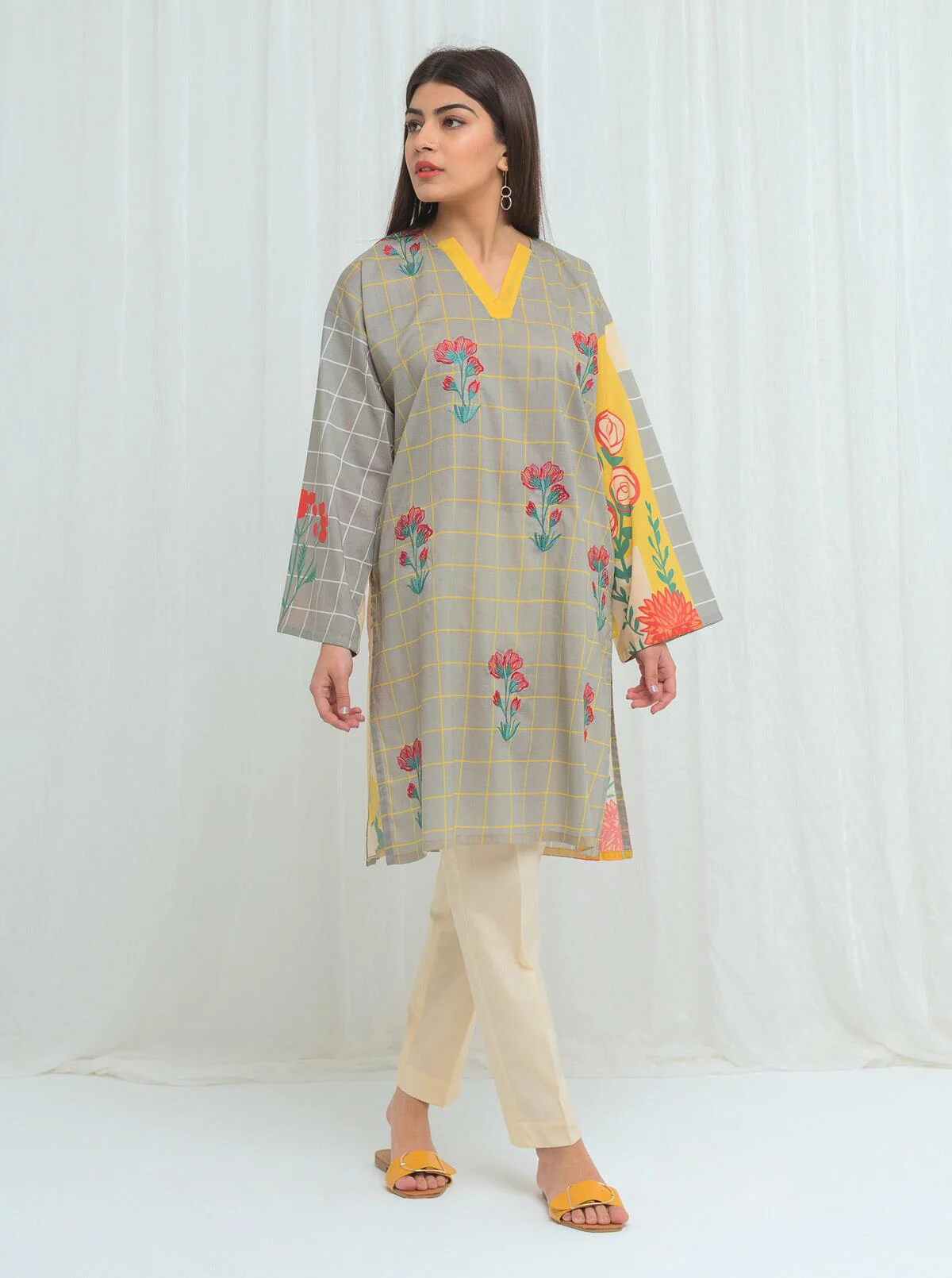 DAFFODIL DELIGHT - EMBROIDERED PRINTED 2 PIECE
