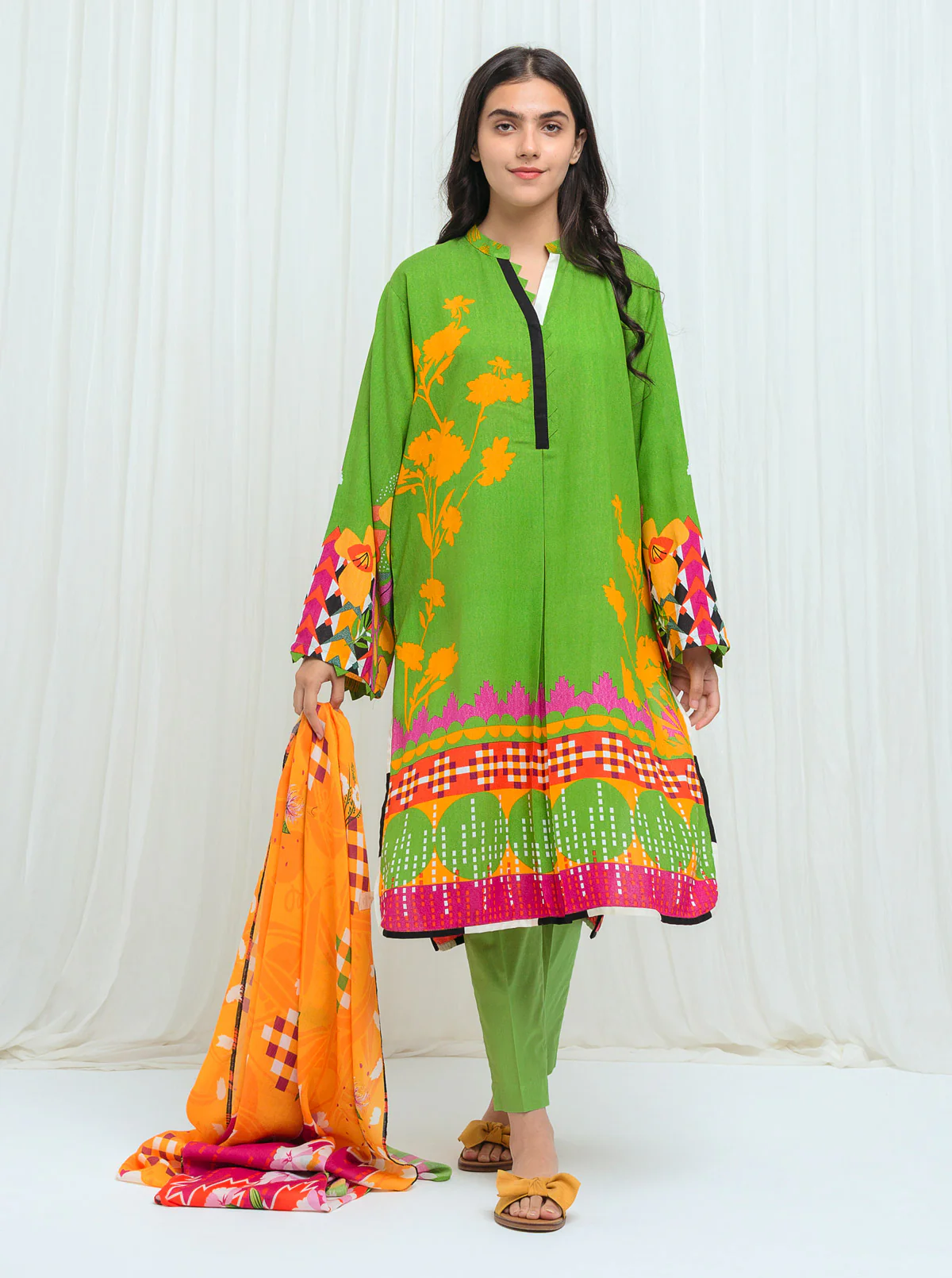 Prairie Punk With Printed Shawl - 3P