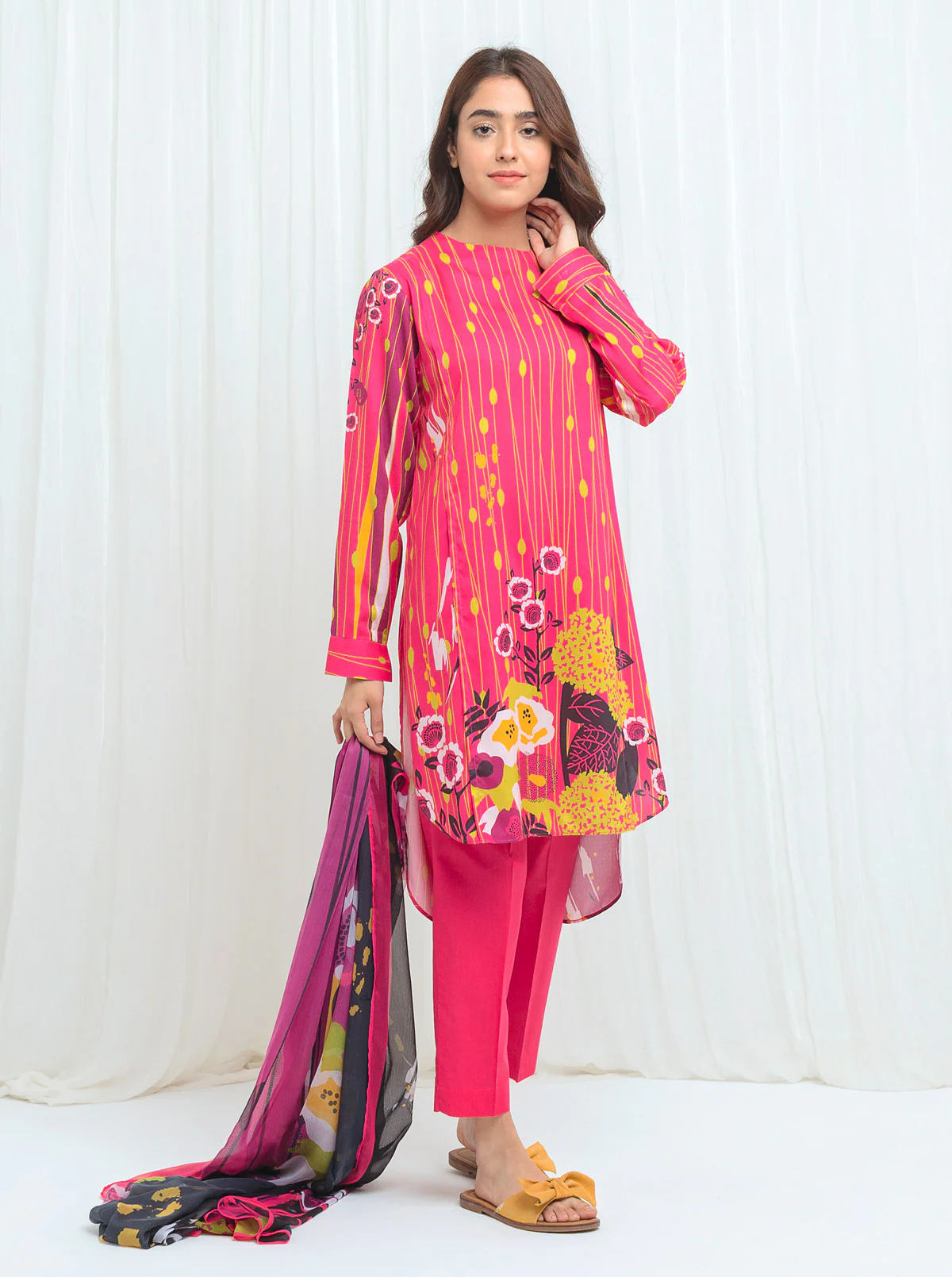 Fuchsia  Fedora - Printed - 3P