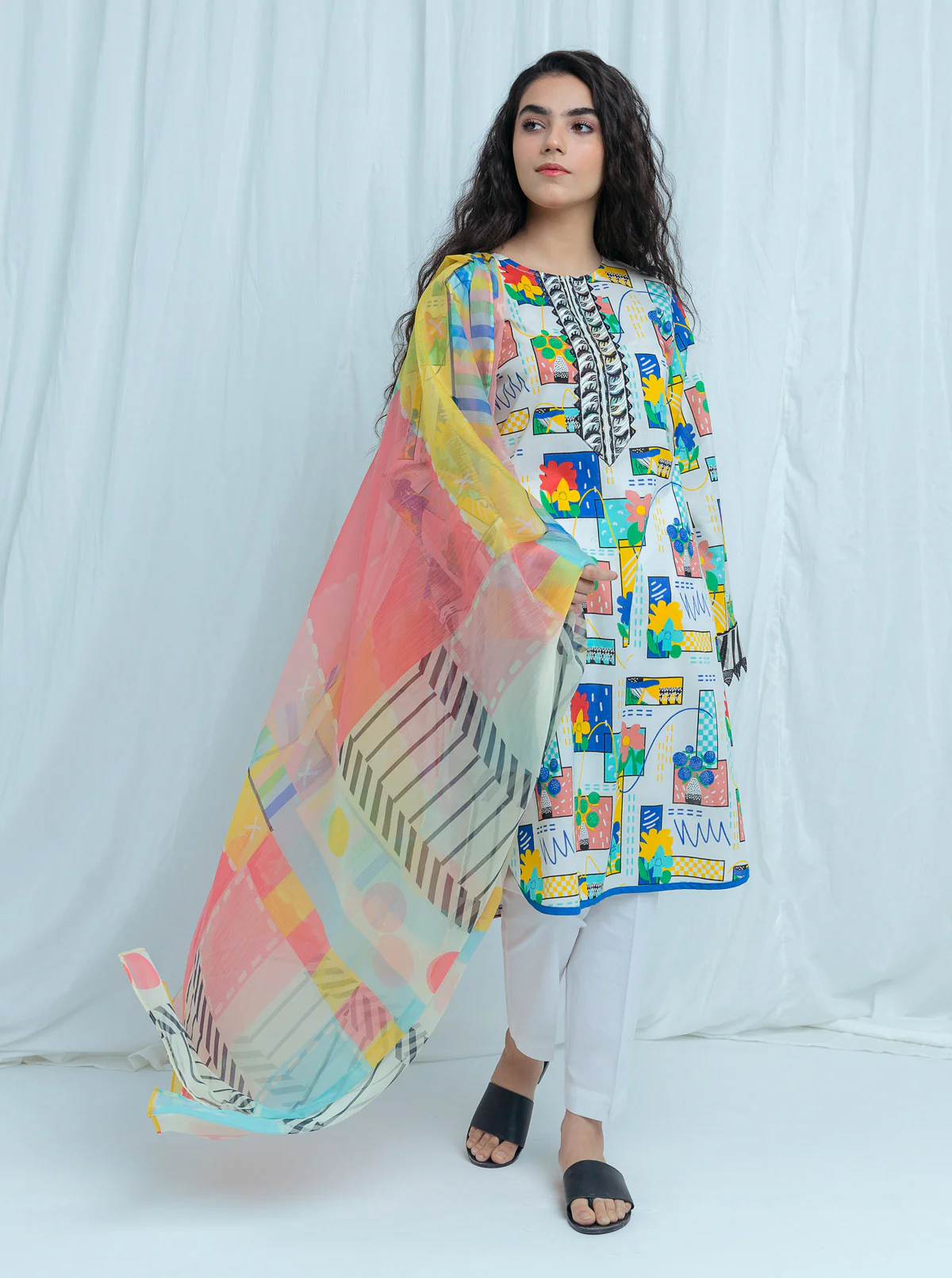 FLORAL BLOCKS-EMBROIDERED-2 PC (UNSTITCHED)