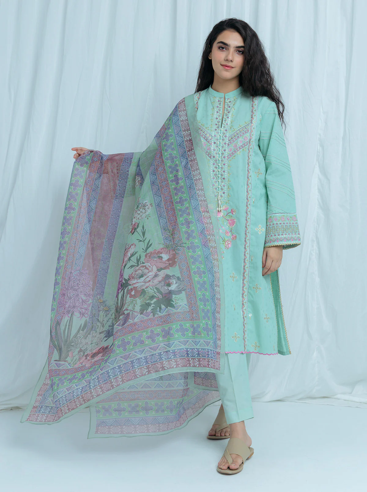 ARCTIC BLUE-EMBROIDERED-2 PC (UNSTITCHED)
