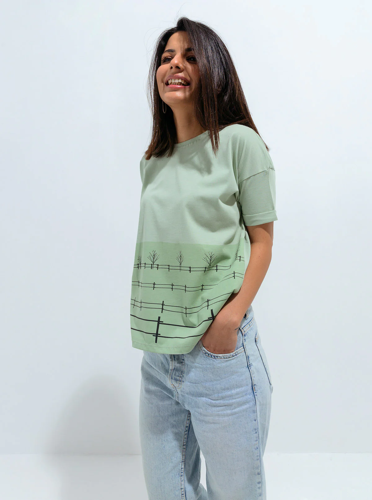 COLOR BLOCK PRINT T-SHIRT