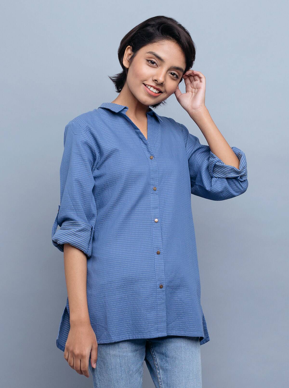 Textured Cotton Top