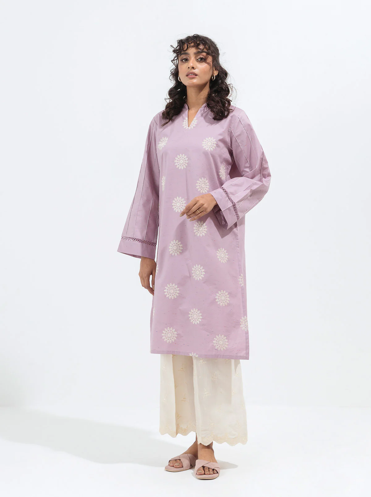 EMBROIDERED CAMBRIC SHIRT (PRET)