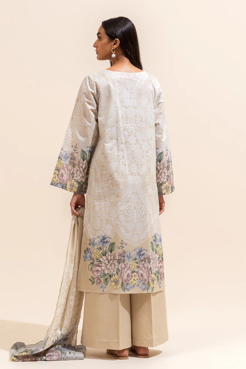 2 PIECE PRINTED LAWN SUIT-ROSY MORNING (UNSTITCHED) - Image 4