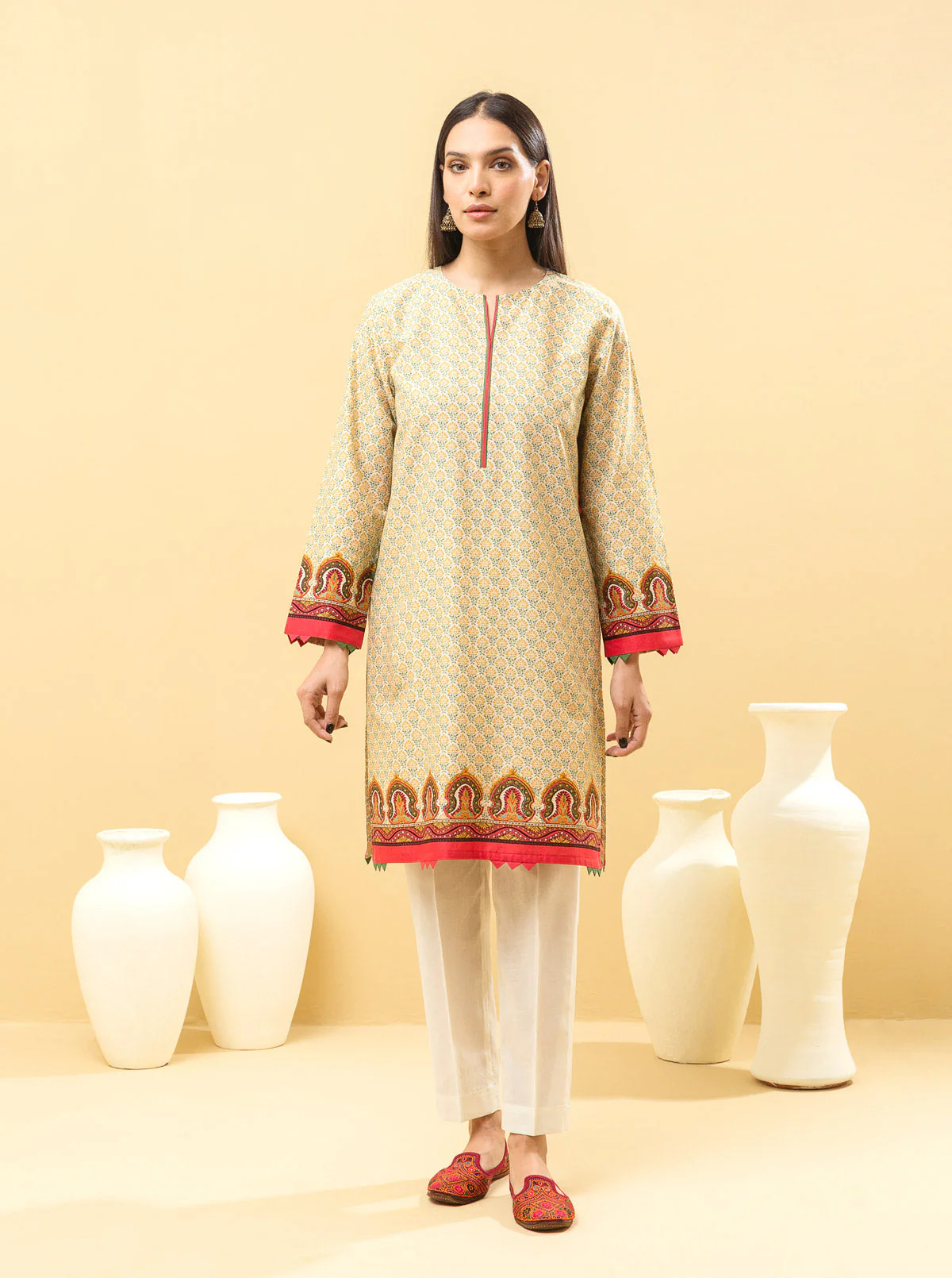 2 PIECE - PRINTED LAWN SUIT - DUSKY BREEZE