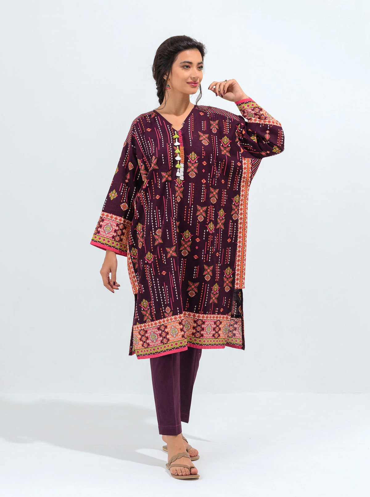 2 PIECE - PRINTED KHADDAR SUIT - ELEGANT GLEAM
