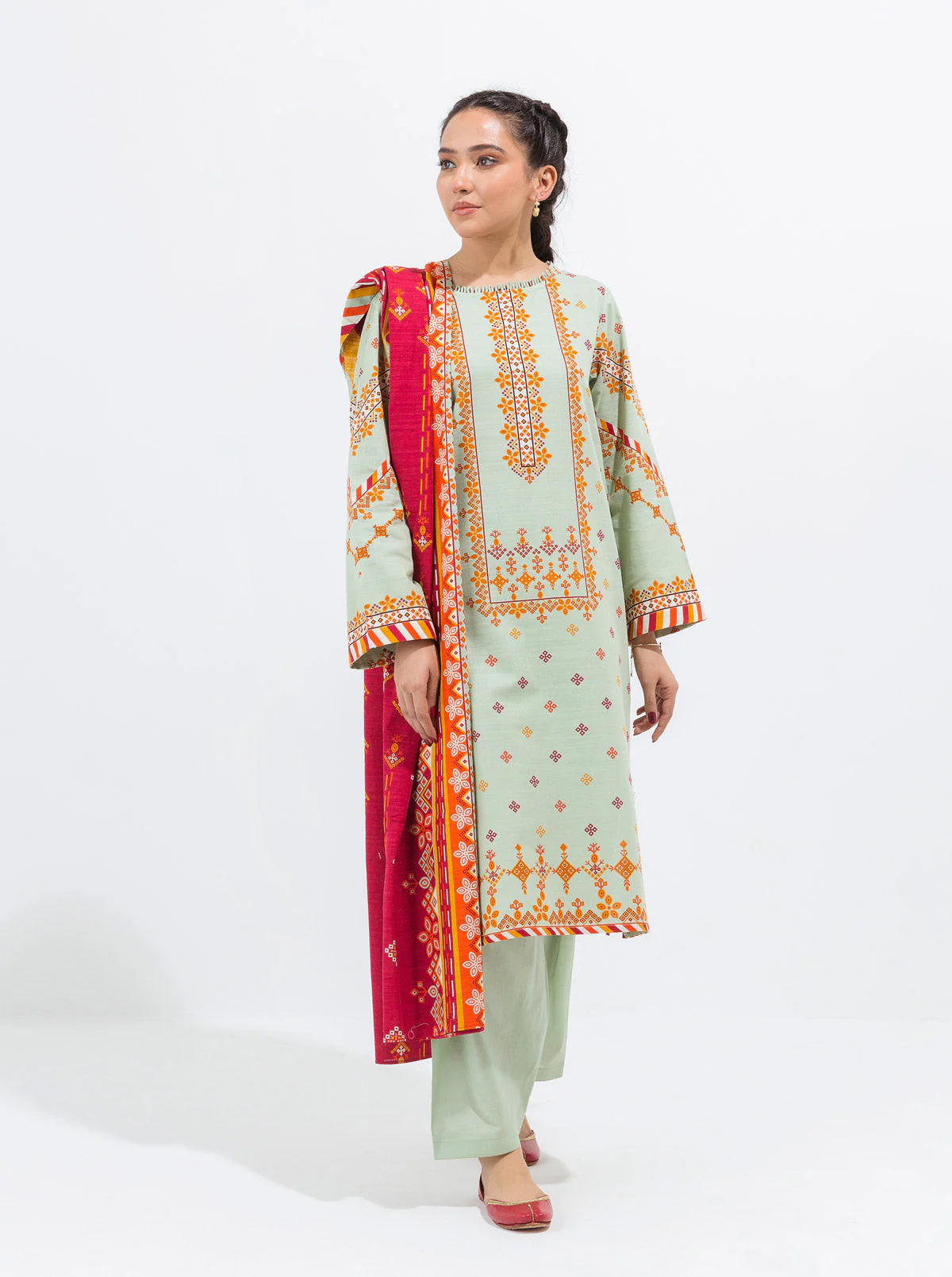 3 PIECE - PRINTED KHADDAR SUIT - ETHNIC TREASURE